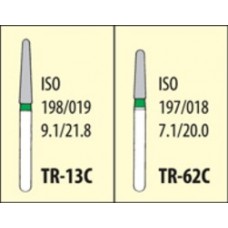 Боры алмазные турбинные TR-C Coarse, конус с закругленным концом, крупнозернистые