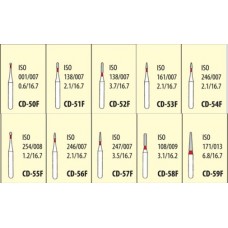Боры алмазные турбинные СD-F Fine, для детской стоматологии, мелкозернистые