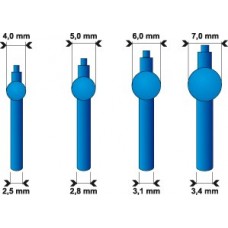 Вертикальные литники (груши), диаметр шарика 4мм