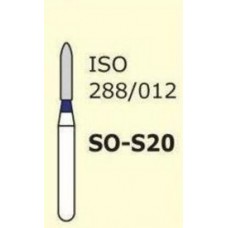 Боры алмазные турбинные SO-S20 Standart, с короткой ножкой, прямой стрельчатый кончик, стандартная зернистость