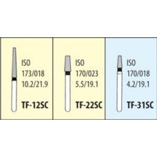 Боры алмазные турбинные TF-SC Super Coarse, конус с плоским концом, супер крупнозернистые