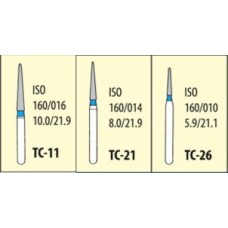 Боры алмазные турбинные TC Standart, конус с заостренным концом, стандартная зернистость