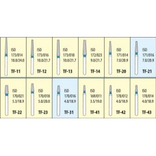 Боры алмазные турбинные TF Standart, конус с плоским концом, стандартная зернистость