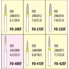 Боры алмазные турбинные FO-EF Extra Fine, пламевидные, экстра мелкозернистые