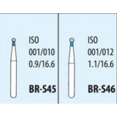 Боры алмазные турбинные BR-S Standart с короткой ножкой, шаровидные, стандартная зернистость